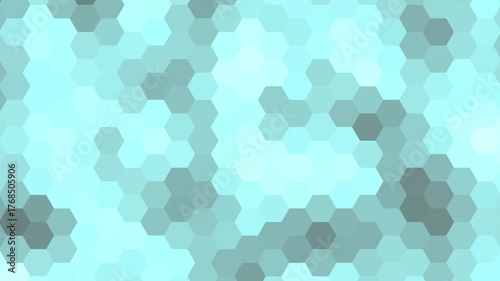 Abstract Hexagon mosaic geometric gradient horizontal loop turquoise and grey for background texture
