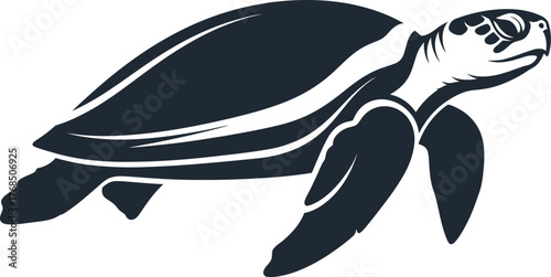 Stylized sea turtle swimming gracefully through the ocean a symbol of ocean life and marine conservation flat design vector illustration isolated on transparent background