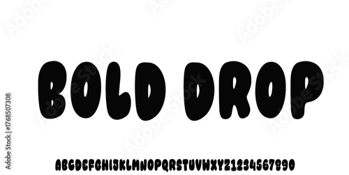 Bold hand drawn vector font. Alphabet uppercase round and minimalist style.