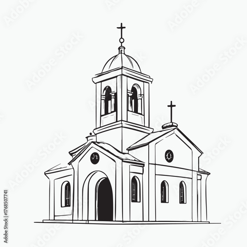 ancient church with cross