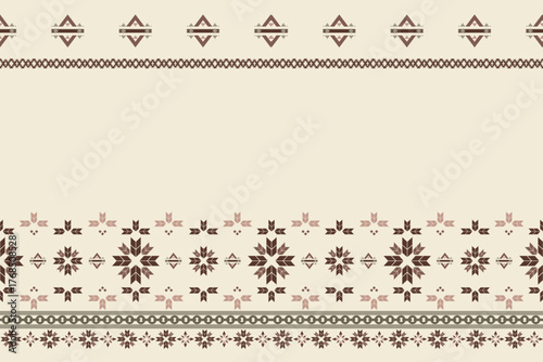 Ethnic geometric oriental traditional Aztec Boho seamless pattern. Native decorative elements tribal geometry design for fabric, clothing, embroidery, ornament, wallpaper, texture, textile