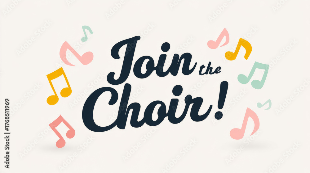 Obraz premium Joyful music class promotion with colorful musical notes design for posters and cards