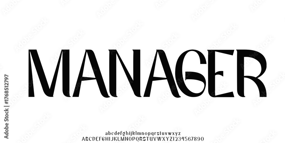 Fototapeta premium Beautiful curved display font vector