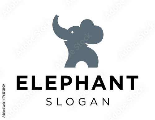 Logo about Elephant created using the CorelDraw application. on a white background.