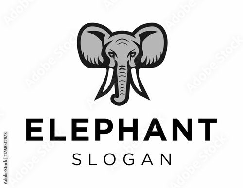 Logo about Elephant created using the CorelDraw application. on a white background.