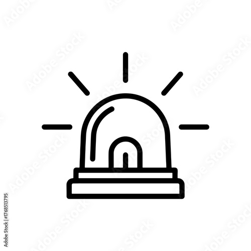 Emergency alert icon for safety, security, and urgent notifications. Simple line art design for websites, apps, and digital signage. Attention grabber!