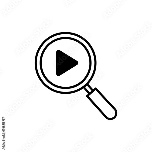 Discover engaging video content now with this bold and modern icon featuring a play button, perfect for websites, apps, and promotional materials