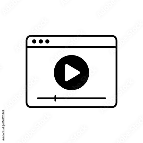 Free Download Sleek online video player icon for modern website design, showcasing digital media and entertainment with clean, minimalist style for web projects - GFXLoad