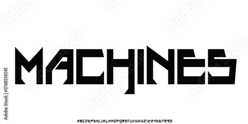 Modern Bold Heavy Strong Font. Typography urban style fonts for sport, technology, digital, engine, machine, movie, logo design, vector illustration