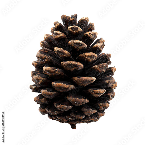 Detailed pinecone isolated on transparent background