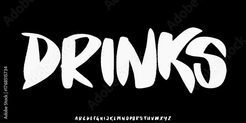 Creative Handwritten Font, Halftone Bold Style, Uppercase, Design for Urban ,Movie, Film, Fashion.Vector Illustration