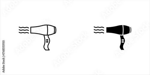 Hair dryer icon Graphic vector set for ui design
 vector illustration, eps 10