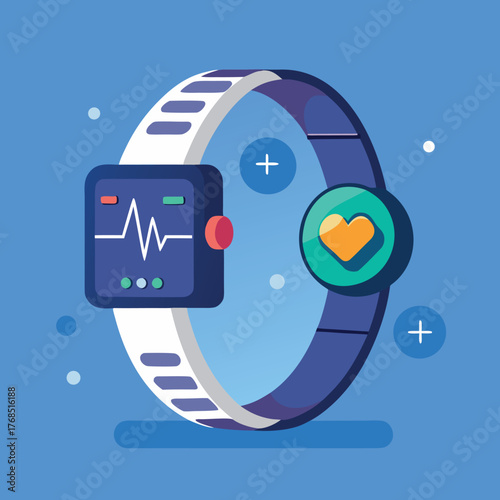 Modern health monitor bracelet design for wearable medical technology and fitness tracking