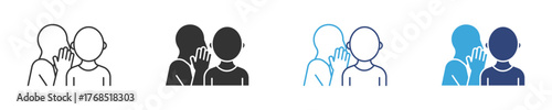 Person whispering in ear icon set, vector illustration .  