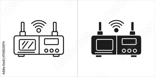 Router icon with wireless signal
