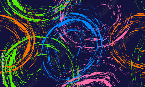 Abstract Colorful Circular Brush Stroke Pattern