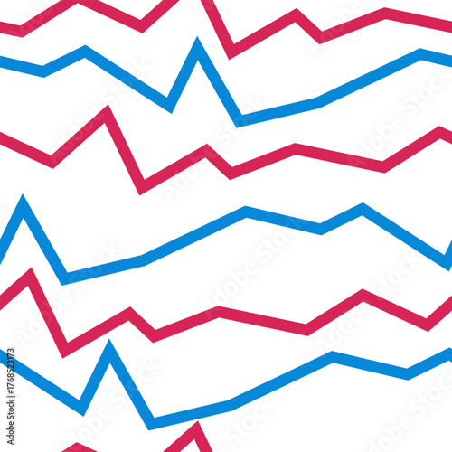 Zigzag Line Pattern Background in Blue and Red