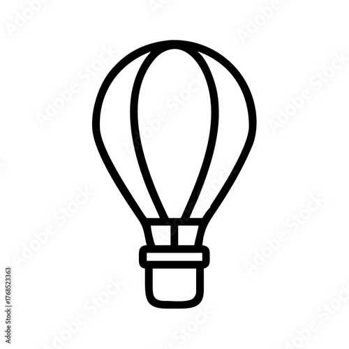 A hot air balloon icon outlining a flight during the day