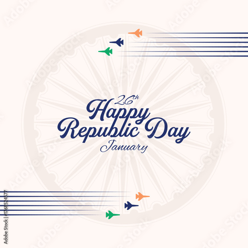 Background Vector illustration of Happy Republic Day Sale social media feed template