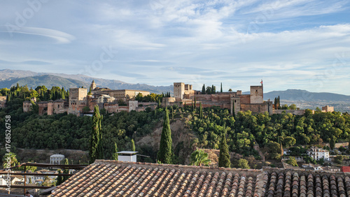 Views of the Alhambra from Mirador San Nicolas, Granada, Andalusia, Spain