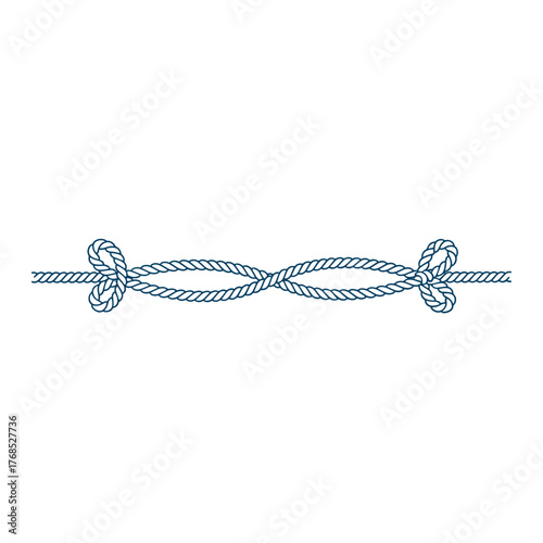 Nautical rope knot page divider illustration featuring intertwined knots and elegant lines