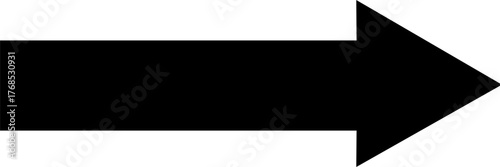 A solid black arrow pointing to the right, indicating direction, progress, or a specific movement.