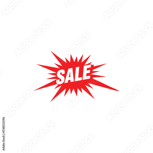 Illustration of red sale explosion to attract customers and increase sales revenue now