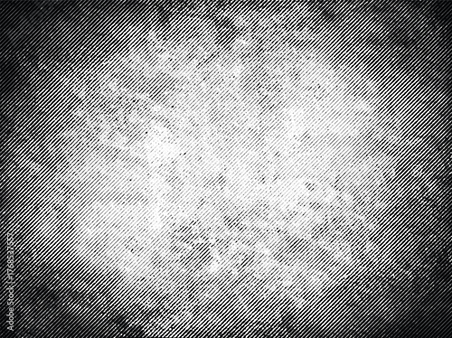 Vector diagonal line halftone texture. Grunge abstract vignette vintage frame monochrome background.