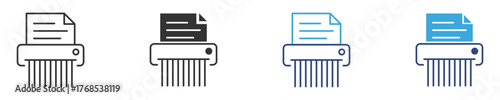Shredder paper icon set, vector illustration . 