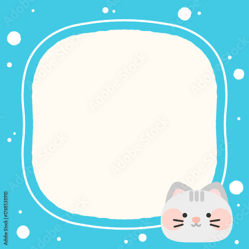 고양이 메모지 프레임 테두리 일러스트