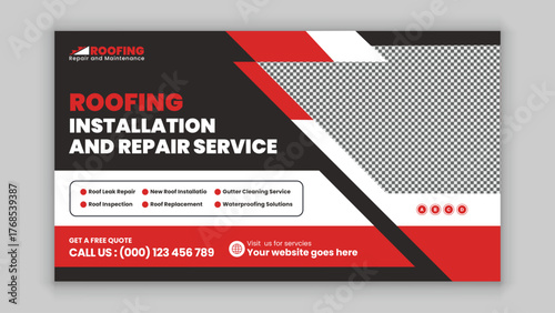 House Repair and Renovation Services Horizontal Banner Template for Property Upgrade, Interior Design, and Home Maintenance Projects
