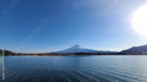 河口湖と富士山