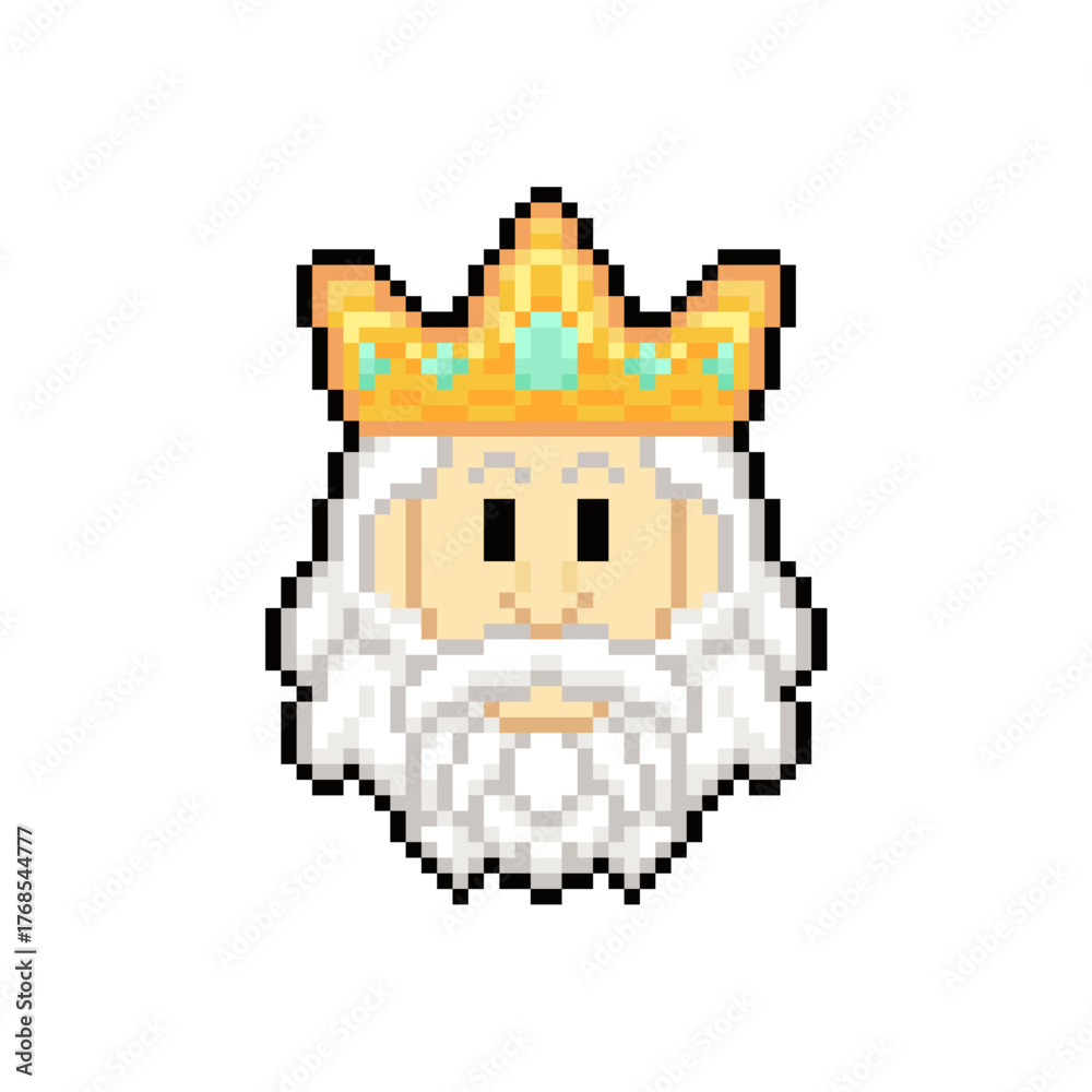 Obraz premium king with crown pixel art