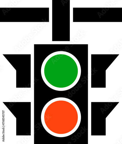 Traffic Light vector icon, Set of Red Yellow green Traffic signal symbol, Traffic light illustration."Traffic Light Icon with Red, Yellow, and Green Signals"Traffic Light Set – Red Yellow Green Glossy