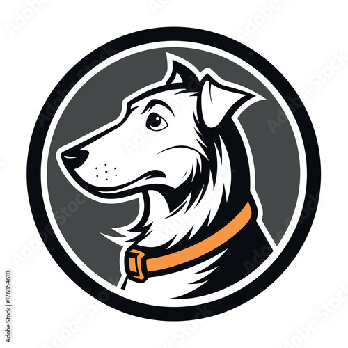 Modern dog silhouette logo design for pet training business and animal services