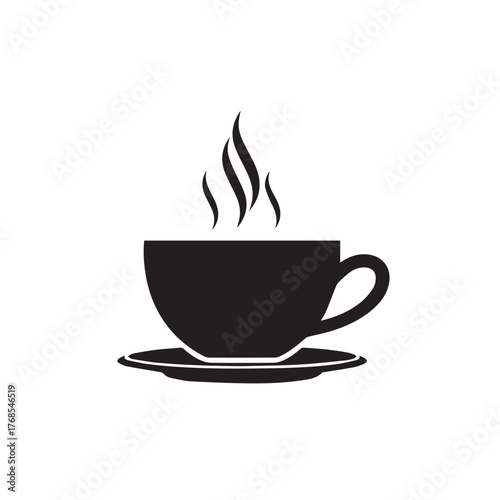 "Tea cup with saucer and steam"