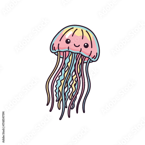 Cute Meerkat Standing Tall and Alert, Cartoon Style Illustration