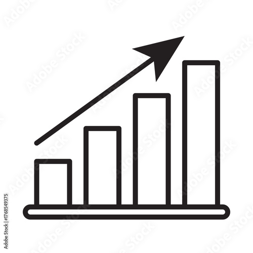 Graph icon. graph goes up