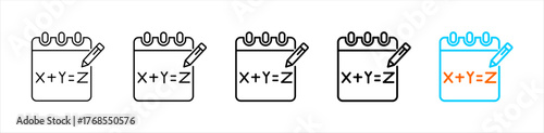 equation icon set multiple style collection	
