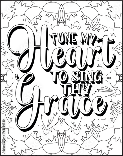 Bible Verse Quote Coloring Page for Adults. Bible Quote Mandala Coloring Page