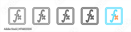 function icon set multiple style collection	
