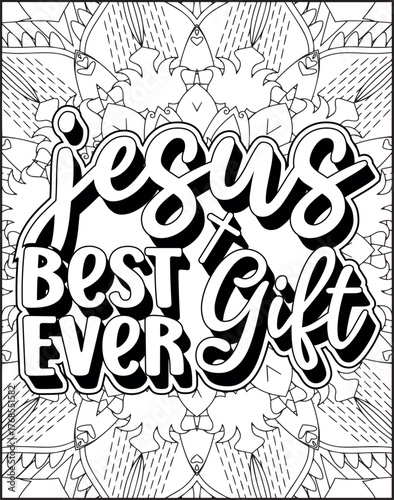 Bible Verse Quote Coloring Page for Adults. Bible Quote Mandala Coloring Page
