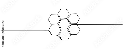 Honeycomb honey icon Continuous one line drawing Editable stroke