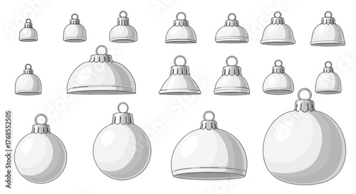 Collection of various festive Christmas ornament vector shapes and designs
