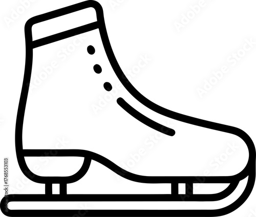 ice skating shoe vector icon outline  on white background 