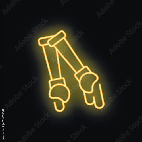 Neon sign representing boxing training with a punching bag, ideal for a gym or for any sport related business