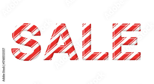 Vector Sale A festive and eye-catching sale design featuring a candy cane inspired text. Great for promotional materials and holiday campaigns
