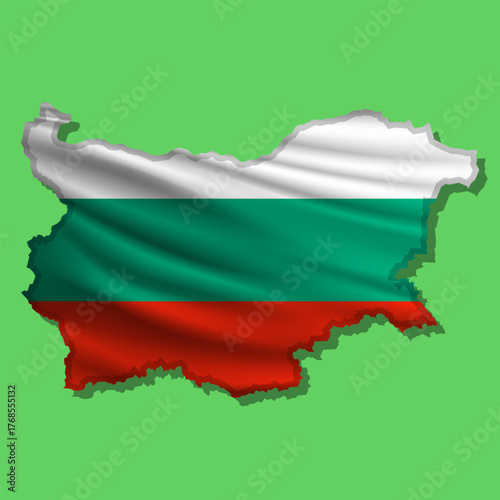 Vector flag Bulgaria in the form of a map