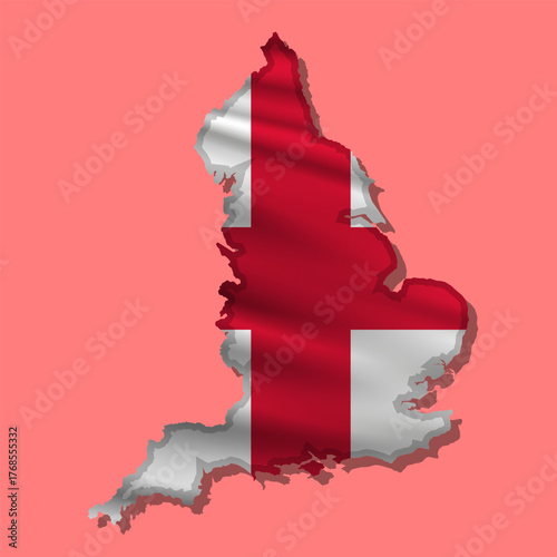 Vector flag England in the form of a map