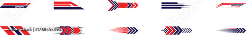 red and blue racing graphics showing motion and energy adding a sporty modern edge to automotive branding or dynamic design work